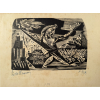 <p>LÍVIO ABRAMO - Xilogravura, em papel japonês, editada em 1946 pela Sociedade dos Cem Bibliófilos do Brasil para o livro Pelo Sertão, de Afonso Arinos. Ed.41/110. MI: 16 x 23cm. ME: 23 x 30,5cm. Com moldura e passe-partout: 33 x 44,5cm. Ass. inf. esq. </p><br /><p> </p><br /><p> </p><br /><p> </p><br /><p><em>Fundada em 1943 por iniciaiva do colecionador Raymundo de Castro Maya, a Sociedade dos Cem Bibliófilos do Brasil (SCBB) reuniu cem personalidade da elite intelectual brasileira com o objetivo de editar livros raros, unindo grandes obras da literatura nacional à excelência artísica das artes gráficas. Entre 1943 e 1969, o grupo lançou 23 títulos ilustrados por artistas plásticos renomados, sempre com técnicas tradicionais de gravura. </em></p><br /><p> </p><br /><p><em>A edição de Pelo Sertão (1946-1947) foi uma das publicações de maior destaque da SCBB. Foi a terceira obra publicada pelo grupo e recebeu ilustrações do artista Lívio Abramo, com impressão feita pelo próprio artista e apoio de Marcelo Grassmann. A obra completa inclui 27 xilogravuras de topo, impressas em folhas separadas de papel japonês, numeradas e assinadas individualmente pelo artista. </em></p><br /><p> </p><br /><p><em>Em entrevista concedida a Beccari, Abramo revelou detalhes do seu processo artístico. Ele retornou ao desenho especialmente para esse projeto e mergulhou num estudo profundo do sertão brasileiro. Leu com atenção a obra de Arinos, pesquisou imagens da região do norte de Minas Gerais e sul da Bahia e se dedicou a compreender a paisagem e o clima da caatinga. Com isso, buscou realizar ilustrações que dialogassem profundamente com o conteúdo da narrativa.</em></p><br /><p> </p><br /><p><em>O artista declarou que seu objetivo era fazer com que a técnica da xilogravura refletisse a essência do sertão descrito na obra literária, utilizando-se da expressividade da imagem como linguagem principal. </em></p>