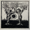 <p>ROBERTO MAGALHÃES - Criações Sobre um Tema do Século XV. Xilogravura em papel japonês. Ed.2/20. 1964. MI: 30 x 30cm. Com moldura e passe-partout: 51,5 x 54,5cm. Ass. inf. dir. </p>