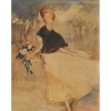 BELMIRO BARBOSA DE ALMEIDA, Parisiense - Aquarela - 29x19 cm - ACSD 1917 (Coleção do Professor e Dr. Luiz Fernando da Costa e Silva)<br />