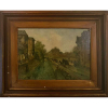 GIUSEPPE RIVA - Famoso pintor italiano catalogado no Benezit - Paisagem - Óleo sobre eucatex - 26x35 ACID Coleção do professor e Dr. Luiz Fernando da Costa e Silva)<br />