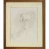 EUGÊNIO DE PROENÇA SIGAUD, Auto retrato - Lapis sobre papel - 35x27 cm - ACIE e VERSO 1972 ( Com selo da Galeria MARC CHAGALL (Coleção do Professor e Dr. Luiz Fernando da Costa e Silva) <br />