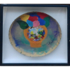 ALDEMIR MARTINS, Vaso com flores, Acrílica sobre forma de pizza - 37 cm de diâmetro - ACID<br />