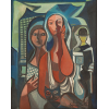 Emiliano Di Cavalcanti - Mulheres, Padre e Gato - 81X65 - 1974 - Óleo sobre Tela - ACID