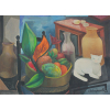 <p>Emiliano Di Cavalcanti (1897 - 1976) - Sem título, Natureza morta com gato - óleo sobre tela - 65,5 x 92,5cm - assinada canto inferior direito - 1967Participação: Exposição Di Cavalcanti 100 Anos, 1998, Museu de Arte Brasileira FAAP. Reproduzida no Catálogo da referida Mostra, página 103.</p>