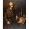 Isidor Kaufmann - Óleo sobre tela colada em madeira - Medidas 54,3 x 45,5 cm - Assinado