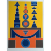 Rubem Valentim - Emblemas - Serigrafia numerada e assinada no canto inferior direito - Medidas 100 x 70 cm - 1989