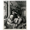 Antiga Gravura em metal água forte - Europa séc. XIX - Muesée Artisque - Medidas 24,5 x 17 cm - Armação com Passepartout 40 x 30,5 cm