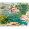 Paul Garfunkel - Os Igarapés do Rio de Janeiro - Rara Serigrafia original em cores editada em papel Superwhite em 1962 - Medidas 21 x 28 cm - Assinada no cid