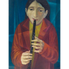 HARRY ELSAS - Flautista - óleo sobre tela - Medidas: 80 x 60 cm - Assinatura: canto inferior esquerdo - 1980<br />