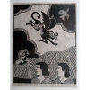 Gilvan Samico - A Queda do Anjo - Rara Xilogravura impressa em papel japonês - Edição 81/110 - Medidas 33 x 26 cm - Assinada e datada de 1965