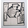 Poty Lazzarotto - Desenho a nanquim - Medidas 32 x 30 cm - Assinado e datado de 1991