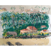 Paul Garfunkel - Olinda à Sombra das Palmeiras - Rara Serigrafia aquarelada à mão editada em 1962 - Medidas 21 x 28 cm - Assinada no cid