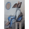 <p>Aldemir Martins - Cangaceiro sentado - Desenho à nanquim - Medidas 50 x 35 cm - assinado e datado 1983</p>