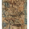 Silvio Pléticos - Acrílica sobre placa riscada com agulha - Medidas 68 x 60 cm - Assinado e datado 1972