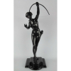 Mathurin Moreau - Escultura em Bronze Negro com base em mármore representando Diana Caçadora - Medidas 54 x 36 cm