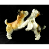 Antiga figura emporcelana alemã - Representando cão da raça Scottish terrier - Medidas 16 x 22 cm