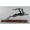 Bronze escultura art deco em bronze e base em mármore possivelmente hagenauer - Medidas 14 x 25 cm