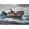 Durval Pereira - Barcos - Óleo sobre placa - Medidas 20 x 28 cm - assinado no cid