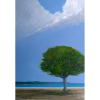 Fernando Calderari - Marinha com árvore - Óleo sobre tela - Medidas 98 x 68 cm - Assinado no cid - 2014