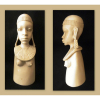 Escultura em Marfim africano - jovem com colar - Dimensões: 17 X 6 X 5,5 cm