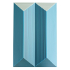 Cukier - Junção de Pirâmides Retangulares em degradê de azul - 82x55x8,5 - Acrílica sobre madeira - Ass. Verso - 2021