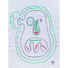 Niobe Xandó - Máscara. Acrílica sobre papel, 66,5x50,5 cm, 1968, A.C.I.D. e verso. Com moldura e catalogada pela filha da artista<br />