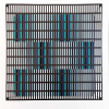 Antonio Asis - Vibration bandes noir, bleu et torquoise - 10-15, 52x52x13 cm, 2010, A.V.