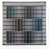 Antonio Asis - Vibration bandes noir, bleu et torquoise - 10-15, 52x52x13 cm, 2010, A.V.