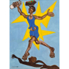 Clóvis Graciano - Figura com cesta de frutas na cabeça. Óleo sobre tela, 73x54 cm, 1980, A.C.I.E. Com moldura