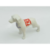 Cris Guerra - Cachorro em resina, 20x20x8, 700g - cachorro branco com escrito em caneta permanente