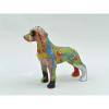 Nilo Zack - Cachorro em resina, 20x20x8, 700g - cachorro com respingos de tinta colorida