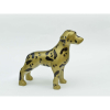 Victor Dzenk - Cachorro em resina, 20x20x8, 700g - Cachorro pintado de dourado com estampa de onça