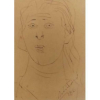 Candido Portinari- Rosto feminino; Desenho a nanquim; 17X14; 1946; Obra sob o número FCO 2983 catalogada no projeto Portinari