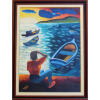 Rubens da Silva - Por do Sol acrilico s/ tela70 x 50 cm com moldura