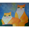 Aldemir Martins – Gatos Laranjas – AST – 80 X 100 cm – Data: 2003.Certificado de Autenticidade emitido pelo Estúdio Aldemir Martins