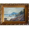 ALDO CARDARELLI - PRAIA - NAS MEDIDAS DE 20X30 , O.S.T., DATADO 1979. OBRA COM MOLDURA DE EPOCA