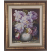 DAVI - (DAGOBERTO VITOR) , VASO DE ROSAS , NAS MEDIDAS DE 50X40 , O.S.T., COM MOLDURA APROXIMADAMENTE 65X55.