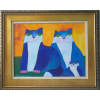 ALDEMIR MARTINS - FAMILIA DE GATOS , NAS MEDIDAS DE 60X80 , ACRILICO SOBRE TELA. OBRA COM CERTIFICADO DE AUTENTICIDADE EMITIDO PELO INSTITUTO .