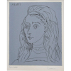 Pablo Picasso, Jacqueline, linoleogravura, assinada inferior direito, prova do artista inferior esquerdo, 27 x 22 cm.<br />Data da Matriz 17-10-59<br />