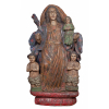 IMAGEM DE SANT´ANA MESTRA COM MARIA MENINA E 2 ANJOS ARTESANATO PRIMITIVO NORDESTINO EM MADEIRA POLICROMADA. ALT. 97 CM. BASE 40 X 24 CM. - BRASIL, SÉC.XX