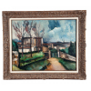 <p>VLAMINCK - Maurice de (1876 - 1958) - Explêndida e significativa pintura de Vlaminck, intitulada: “Casa nos suburbios de Paris”, de 1912, OST, 72 x 93 cm., em perfeito estado de conservação. A obra foi adquirida no Leilão da Sotheby’s de Nova York, em 9 de Maio de 2001, esta reproduzida no catálogo na página 237, lote 527. Vlaminck, ao lado de Henri Matisse, André Dedain e Albert Marque, fundam o movimento “Fouvista”na França, no início do séc. XX. Aclamados pela critica expecializada da época são chamados de “Les Fauves, pelo fato do rompimento com o impressionismo reinante na época. O gestual livre descomprometido, associado à explosão de cores, torna o “Fouvismo”, a grande sensação daquele movimento. O quadro também encontra-se reproduzido em página inteira no catálogo da exposição da FAAP, Museu de Arte Brasileira, Fundação Armando Alvares Penteado, Vlaminck”” de 2001</p>