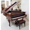 <p>Piano Steinway And Sons, modelo A, nº 150604 - Série Especial - New York - Circa 1912, Em estilo Louis XV, de carvalho com corpo ricamente decorado com volutas encimadas com detalhes de bronze, borda inferior da caixa recortada com acabamento de motivos vegetais de bronze. Acompanha banquinho - 150 x 187 x 100 cm. - Princípio do séc. XX - EUA.</p>