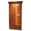 <p>Armário rústico de madeira, com duas portas, almofadas, tampo inferior e quatro prateleiras - datado de 1849 - 117 x 44 x 247 cm - Brasil, séc. XIX</p>