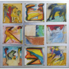 Ivald Granato - 4 Chips - Técnica mista sobre papel colado em placa - 57x57cm - 2002 - Assinados e assinado no verso