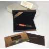 Caneta Mont Blanc Hemingway 1992 - Coral e marron escuro - Clip Gold Plated com assinatura gravada - Pena ouro 18k - Prod 20.000 canetas tinteiro.
