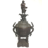 Grande e raro queimador incensário em Bronze japones princípio século XIX - 85,5 cm altura x 43 cm de largura - Base 22,5 cm de largura x 20 cm profundidade