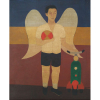 DJANIRA DA MOTTA E SILVA - óleo sobre tela - 63 x 52 cm - “Anjo com Brinquedos” - ass. inferior direito - 1951 - 