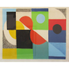 Sonia Delaunay (1855, Hradyzk – 1979, Paris) Gravura (17/75) 62 x 82 cm, “Composition Abstract”, ass. CID Europa. séc. XIX