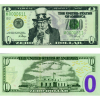Cildo Meireles - impressão offset sobre papel moeda 6 x 15 cm Zero Dollar ass. na nota 2013 - em suporte de acrílico, acompanha certificado do Instituto Adelina