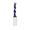 Cássio Lázaro - escultura em aço 110 x 20 x 20 cm Feixe de Fitas Azul Carbono ass. base 2012 - acompanha certificado do Instituto Adelina